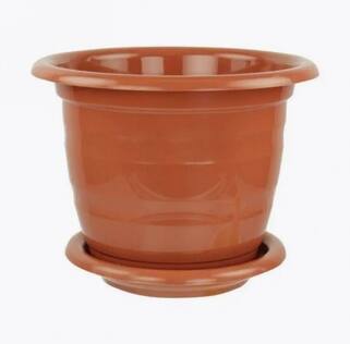 Горшок для цветов Виола 2 л с поддоном коричневый
