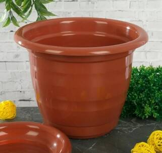 Горшок для цветов Виола 2 л с поддоном коричневый