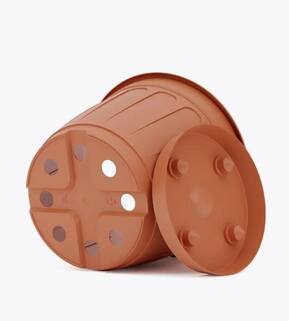 Горшок для цветов Дионис 3,6 л с поддоном коричневый