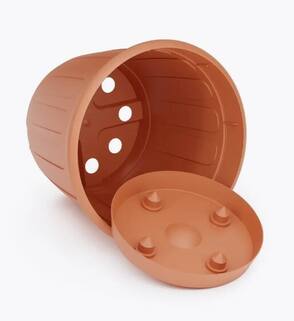 Горшок для цветов Дионис 3,6 л с поддоном коричневый