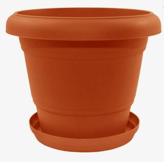 Горшок для цветов Лилия с подставкой 1 л, коричневый 