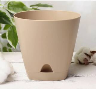 Горшок для цветов с прикорневым поливом Amsterdam, 0,65 л, молочный шоколад