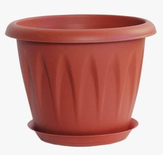 Кашпо для цветов "Алиция" с поддоном 1,4 л, цвет коричневый