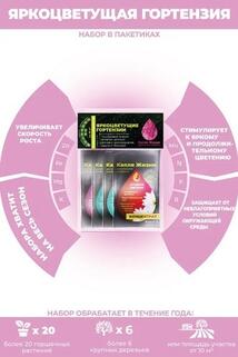 Набор удобрений в пакетиках , яркоцветущие гортензии,"Капля жизни", саше